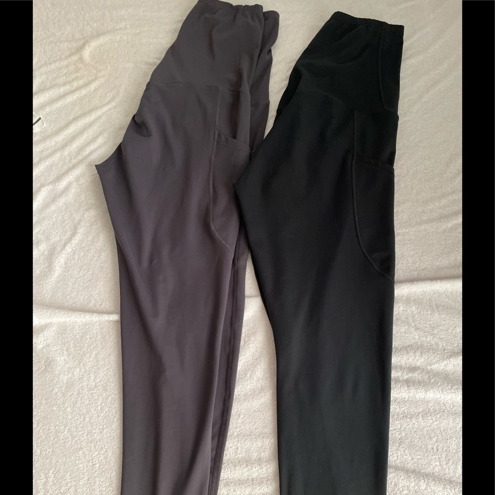 POSHDIVAH  Maternity Workout Leggings Over  The Belly  Yoga pants w/ pockets